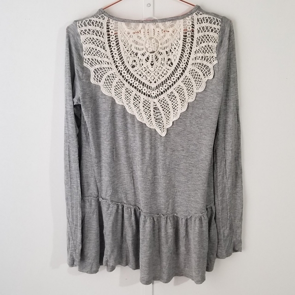 Xhilaration Crochet Flare Blouse - Picture 3 of 4